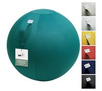 VLUV Palla da Seduta in Stoffa LEIV, Sedile ergonomico per casa e Ufficio, Colore: Dark Petrol (Blu-Verde), Ø 60cm - 65cm, Stoffa per Rivestimento mobili, Robusta e indeformabile, con Maniglia