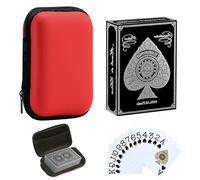 VLYX Carte da gioco in plastica impermeabile - Mazzo da poker Jumbo Index a caratteri grandi per adulti, set di carte professionale premium con scatola portaoggetti, pronto regalo (argento)