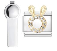 VLYX Charm Nomination compatibili Pendente con lettera d'amore da 9 mm per bracciali Nomination, Pandora e altri (utensile incluso)