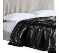 VLYX Lenzuolo PVC Impermeabile e Antimacchia - Copertura Resistente per Massaggi, Spa, Rivestimenti e Cucito Fai-da-Te (Nero 200 * 220)