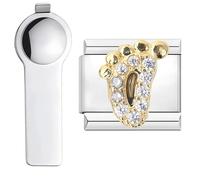 VLYX Romantico charm Nomination per coppie - Incisione con lettera d'amore, ideale per bracciali da 9 mm (include strumento di inserimento)
