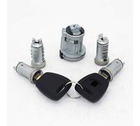 VLZUNO 5 pezzi set completo di accensione porta bagagliaio serratura cilindro cilindro con chiavi a lama SIP22, for Fiat, Doblo Cargo Punto Panda 2003-2016 Cilindro serratura portiera auto
