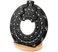 VMBQRTI Cerchio delle quinte in metallo con supporto in legno, completo di tabella degli accordi per chitarra e libro di teoria musicale per l'apprendimento degli strumenti musicali