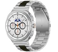 VMBVBHMDF Cinturino compatibile con Samsung Galaxy Watch 8 Classic da 46 mm in acciaio inossidabile e cinturino in metallo. Adatto for Samsung Watch 8 da 40 mm e 44 mm.(Silver Black)