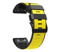 VMBVBHMDF Cinturino for orologio da 22 mm e 26 mm adatto for Garmin Fenix 7, 7X, 5, 6, 5X, 6X Pro Plus, Sapphire, Instinct, Epix 2, cinturino da polso in silicone.(Yellow black,26mm)
