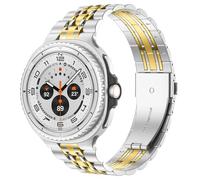 VMBVBHMDF Cinturino in acciaio inossidabile adatto for Samsung Galaxy Watch 8 da 44 mm e 40 mm, cinturino in metallo, cinturino classico for Galaxy Watch 8 da 46 mm(Silver gold)