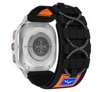 VMBVBHMDF Cinturino in nylon adatto for Samsung Galaxy Watch Ultra Loop Strap Ultra 47mm Bracciale sportivo for Galaxy Watch Ultra 47MM Uomo Senza spazi Correa(Silver Black)