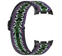VMBVBHMDF Cinturino in nylon elasticizzato adatto for Samsung Galaxy Watch 8 40mm 44mm Classic Ultra cinturino di ricambio cinturino traspirante(Ethnic Green Purple)