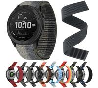 VMBVBHMDF Cinturino In Nylon QuickFit Da 22 Mm E 26 Mm, Adatto For Garmin Tactix 7 AMOLED, Delta Bravo, Adatto For Cinturini Intrecciati For Garmin Fenix 7X, 6 PRO, 5 E 3.(Black Green,22mm)