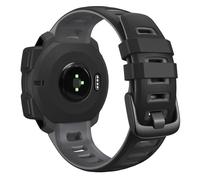 VMBVBHMDF Cinturino In Silicone Morbido Adatto For Garmin Instinct Solar Crossover Tactical Esports Tide Watch Band Instinct 2 Solar Watch Band(Black gray)