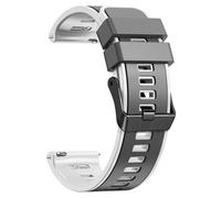 VMBVBHMDF Cinturino in silicone universale bicolore 22mm 20mm adatto for Samsung Gear S3 Frontier/Galaxy Watch 6/5/4 44mm 40mm/Cinturino di ricambio attivo 2/46mm(Gray white,22mm)