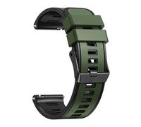 VMBVBHMDF Cinturino in silicone universale bicolore 22mm 20mm adatto for Samsung Gear S3 Frontier/Galaxy Watch 6/5/4 44mm 40mm/Cinturino di ricambio attivo 2/46mm(Army green black,20mm)