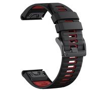 VMBVBHMDF Cinturino QuickFit Fenix 8 da 22 mm e 26 mm, compatibile con Garmin Fenix E 8, 47 mm e 51 mm, 7, 7X, 6, 6X, Epix Pro, Enduro 3, cinturino in silicone bicolore.(Black Red,26mm)