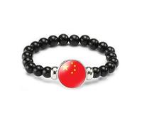 vmcoatdu Braccialetto con bandiera nazionale in corda elastica con perline per sostenere il tuo paese viaggio souvenir regali per uomini donne, One size, Lega, Vetro