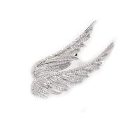 vmcoatdu Spilla a forma di ali d'angelo con strass, da donna, uomo, elegante, con strass e piuma, spilla da bavero per cappotto e cappotto, 5.2x2.1cm, Metallo, Strass