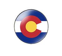 vmcoatdu Spilla rotonda da 2,5 cm con bandiera della Carolina del Sud, in metallo e intarsio in vetro, stile Revivalismo, spilla per cappelli, vestiti, zaini, One Size, Metallo