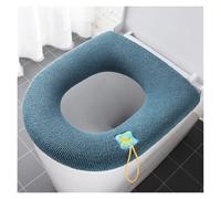 VMDVBNA Coprisedile per WC 1 pz Copriwater Universale Invernale Caldo Lavabile a Forma di O in Maglia Tinta Unita Universali(Thick Green)