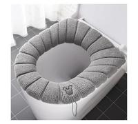 VMDVBNA Coprisedile per WC 1 pz Copriwater Universale Invernale Caldo Lavabile a Forma di O in Maglia Tinta Unita Universali(Gray)