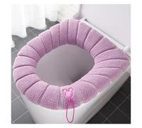 VMDVBNA Coprisedile per WC 1 pz Copriwater Universale Invernale Caldo Lavabile a Forma di O in Maglia Tinta Unita Universali(Pink)