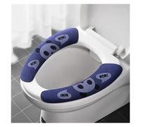 VMDVBNA Coprisedile per WC 2 Paia di Cuscini Morbidi Lavabili in Stile Cartone Animato for WC, coprisedile Adesivo for, scaldabagno, Universale for Universali(Routine-Blue)