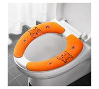 VMDVBNA Coprisedile per WC 2 Paia di Cuscini Morbidi Lavabili in Stile Cartone Animato for WC, coprisedile Adesivo for, scaldabagno, Universale for Universali(Enlarge-Orange)