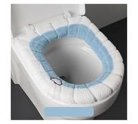 VMDVBNA Coprisedile per WC Sedile WC Universale con Cuscino a Contrasto, in Peluche Spesso, a Forma di O, copriwater Maniglia, Accessorio for Il Bagno Universali(B Blue)