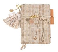 VMDVBNA quaderni Delicato e morbido Petit Journal Notebook Retro Copertina in tessuto viola Griglia Agenda Planner Budget Organizzatore Materiale scolastico A6(Brown A6 Set)