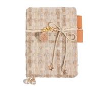 VMDVBNA quaderni Delicato e morbido Petit Journal Notebook Retro Copertina in tessuto viola Griglia Agenda Planner Budget Organizzatore Materiale scolastico A6(Brown A6 Tieback)