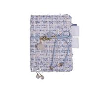 VMDVBNA quaderni Delicato e morbido Petit Journal Notebook Retro Copertina in tessuto viola Griglia Agenda Planner Budget Organizzatore Materiale scolastico A6(Blue A6 Tieback)