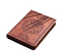 VMDVBNA quaderni Mini quaderno tascabile in stile retrò A6 con processo di timbratura, blocco note portatile for ufficio e contabilità(Brown)