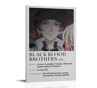 VMEOLLXUU Anime Black Blood Brothers Minimalist Fan Art - Stampa fotografica moderna per camera familiare, 60 x 90 cm