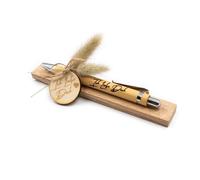 VmG-Store Penna a sfera in legno con incisione nome a scelta, regalo personalizzato per la festa della mamma, festa del papà, compleanno per mamma, papà, nonna, nonno, fidanzata (23 Ti amo, senza nome