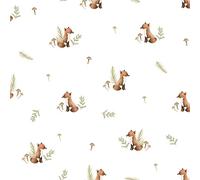 VmG-Store Tessuto in jersey di cotone, da cucire, non al metro, per bambini (Volpi Jb083)