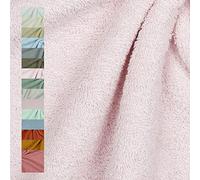 VmG-Store Tessuto in spugna al metro, 15 colori da cucire, in spugna, 145 cm di larghezza (039 I, rosa chiaro)
