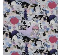 VmG-Store Tessuto jersey da 1 m, per cucire, in jersey di cotone, non al metro, tessuto per bambini (Manga JB035)