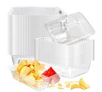Vmiapxo 200 vassoi in plastica per nacho da 340 g, 16,5 x 13 cm, contenitori usa e getta per servire alimenti, 2 scomparti, per snack e salse al formaggio, stand per cinema e feste carniva