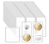 Vmiapxo Confezione da 200 custodie per monete a doppia tasca, 5 x 5 cm, trasparenti, in plastica trasparente, per collezionare monete, gioielli, anelli, orecchini, ciondoli