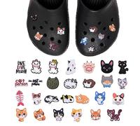 VMINOG Decorazioni per Scarpe Cartone Animato 26 Pezzi, Spille di Gatto, Fai da te per Ragazzi e Ragazze, Bomboniere