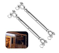 VMINOG tenditore cavo acciaio inox 2 pezzi M6 tenditore tenditore tenditore, tenditore, tenditore fune, tenditore fune metallica forcella a vite per barca a vela, tendalino, argento