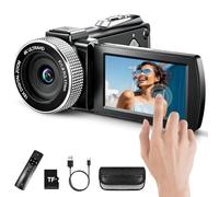Vmotal Videocamera digitale 4K, 2026 aggiornata con telecomando e touch screen e messa a fuoco automatica, videocamera digitale per vlogging su Youtube, 48 MP foto 4K 60 FPS, con telecomando/batteria