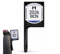 VMP - Porta targa universale per monopattino elettrico, supporto flessibile con piastra identificativa con fissaggio a vite, protezione trasparente rimovibile, accessorio per scooter (lato destro)