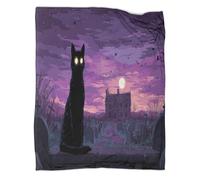 VMPLOKIJH Coperta Flanella Gatto nero Coperte Morbido E Traspirante Microfibra Coperta Regalo Per Bambino Adolescente Adulto 40x50inch(100x130cm)