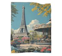 VMPLOKIJH Coperta Flanella Torre Eiffel Coperte Morbido E Traspirante Microfibra Coperta Regalo Per Bambino Adolescente Adulto 60x80inch(150x200cm)