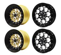 VMS Racing Color Oro & Nero Labbro Revolver Ruote Rims Confezione 15x3.5 &