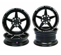 VMS Racing Neri V Star Drag Ruote Cerchi Set 2X 15X3.5 2X 15X8 5X114 +20 73.1 CB