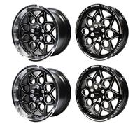 VMS Racing Nero Rocket Trascinamento Confezione Ruote Rims Anteriore &