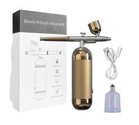 VmugDVoqb Pistola a spruzzo per aerografo con compressore compatibile con la pittura portatile wireless, modellazione, artigianato, nail art(Gold)