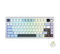 VmugDVoqb Tastiera da Gioco Wireless con Schermo Digitale e manopola Tastiera Meccanica retroilluminata RGB a 3 modalità sostituibile a Caldo al 75% Compatibile con F75 Max(Glacier Blue)