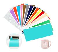 VMUTGA 15 Pezzi Vinile Permanente, 14 x 30,5cm Vinile Adesivo Permanente Pellicola per Plotter in Vinile con 3 Pellicola di Trasferimento per Decorazioni Artigianali Fai Da Te