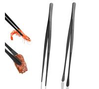 VMUTGA 2 Pezzi Pinze da Cucina 30.5cm, Design Seghettato, In Acciaio Inossidabile Pinza da Chef per Decorare Cibi, Cucinare, Barbecue, Cuocere Forno, Nero